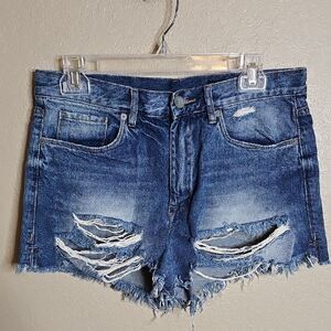 Blank NYC Hi Rise Blue Distressed Jean Shorts 29